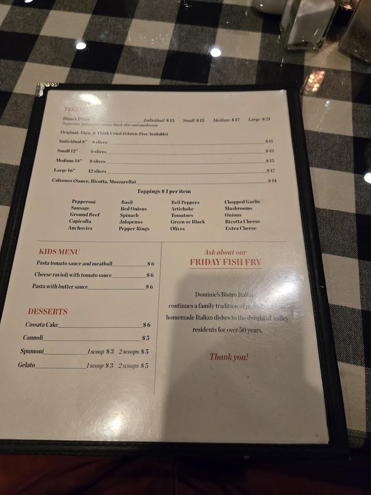 Dominic's Bistro Italiano Menu image 3
